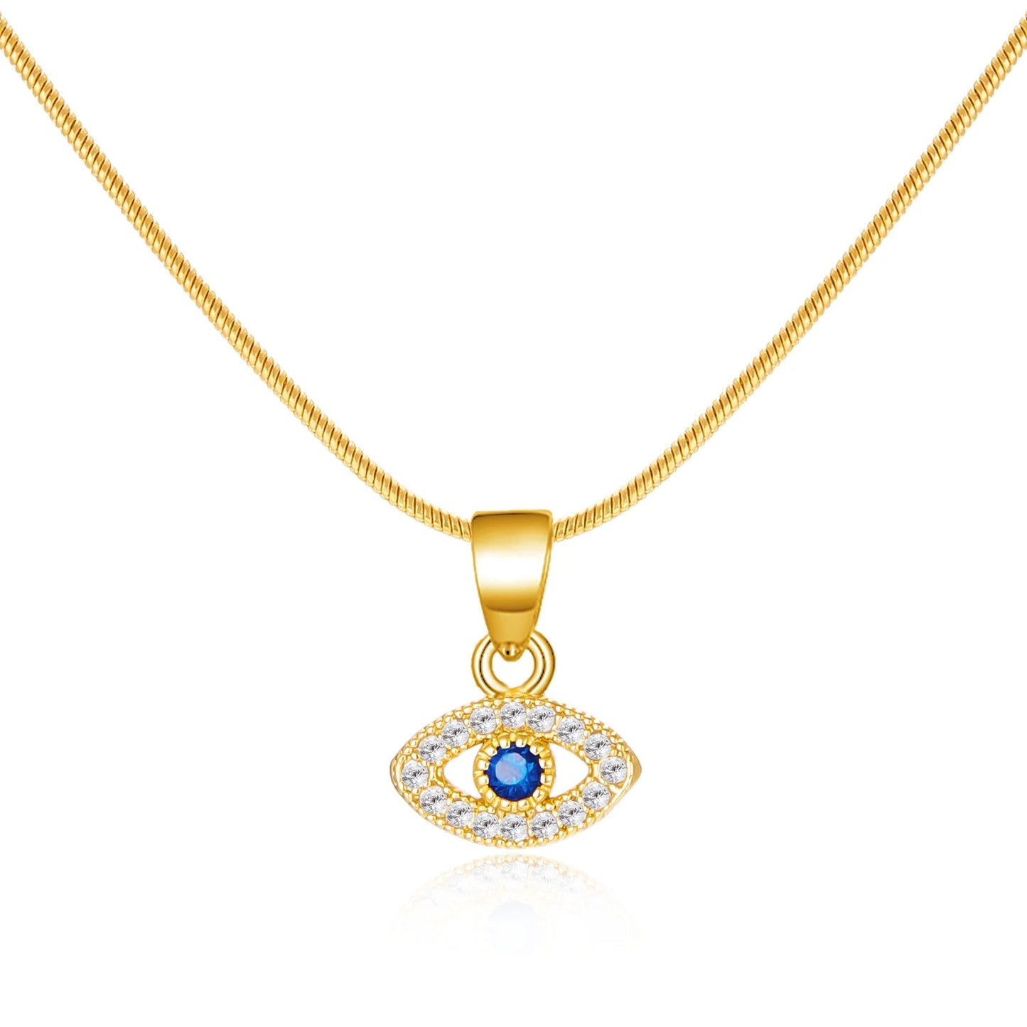 Necklace with evil eye and Turkish eye detail